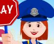 带小学生过马路