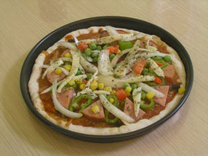 营养全面的蔬菜火腿披萨，自创的图片3