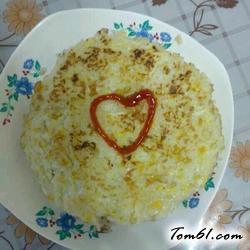 米饭鸡蛋饼的做法3