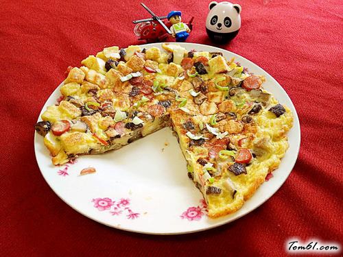 【馒头丁鸡蛋饼】