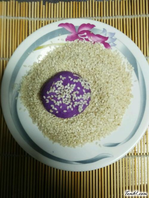 【糯米紫薯饼】