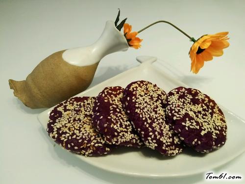 【糯米紫薯饼】