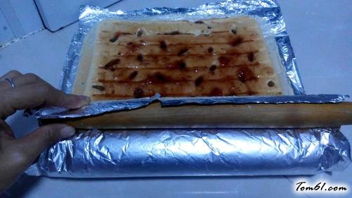 【葡萄干果酱蛋糕卷】