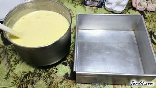 【鸡蛋布丁蛋糕8寸方模】