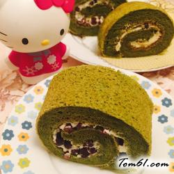 抹茶蜜豆蛋糕卷的做法