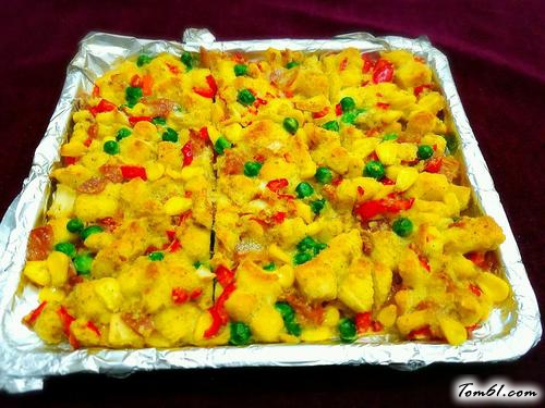 【鸡蛋烤馒头丁】