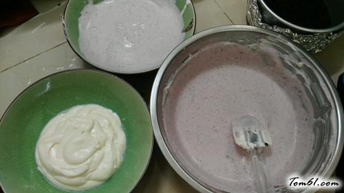 【蓝莓渐变冻芝士蛋糕】