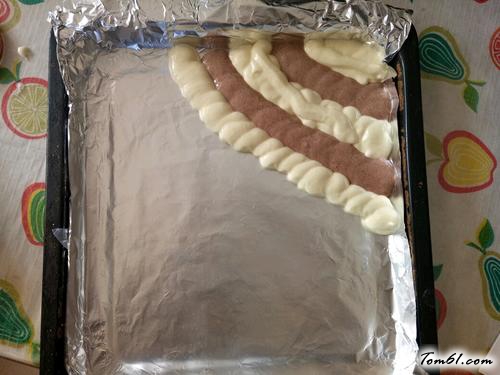 【沙拉肉松双色海绵蛋糕卷】