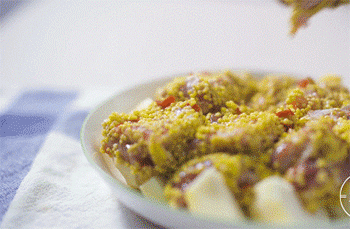 【小米蒸排骨】摆盘