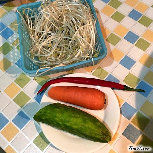 【凉拌绿豆芽黄瓜】