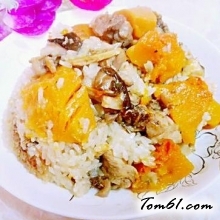 南瓜冬菇鸡肉饭的做法