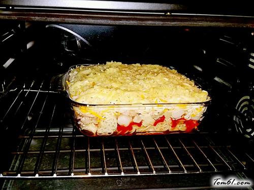 【元貝蝦仁芝士焗意粉】