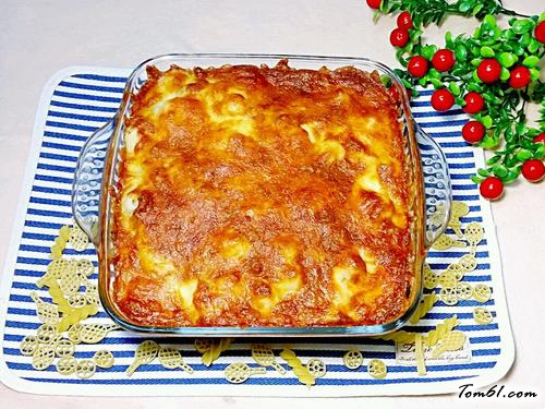 【元貝蝦仁芝士焗意粉】