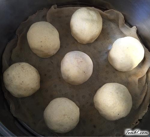 【三合面豆沙包】