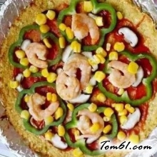 低卡花菜鲜虾披萨的做法