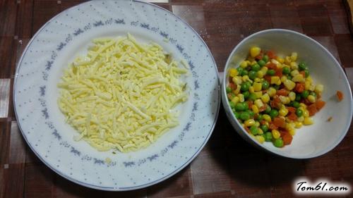 【火腿杂蔬焗饭（微波炉版）】