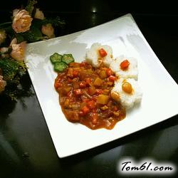 花样鸡肉咖喱饭的做法