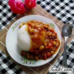 咖喱鸡肉盖浇饭的做法