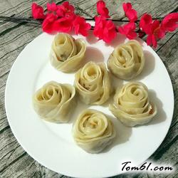 玫瑰花水饺的做法