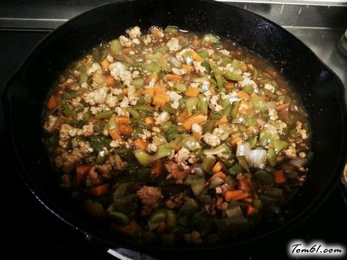 【猪肉青椒打卤面】