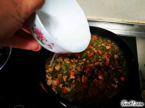 【猪肉青椒打卤面】
