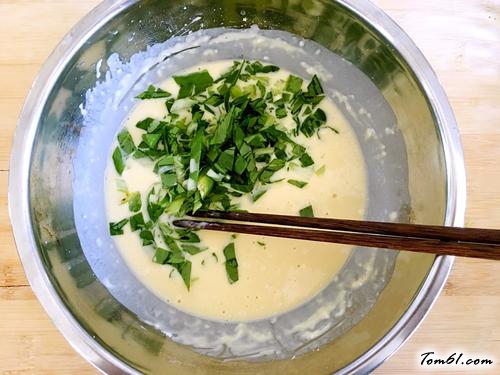 【油菜鸡蛋饼】