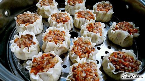 【开口烧麦——香菇胡萝卜鲜肉馅】