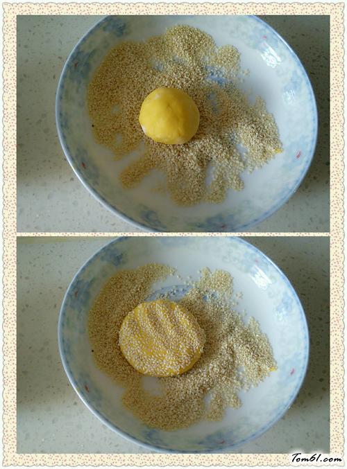 【南瓜豆沙芝麻饼】