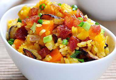 腊肠南瓜饭的简单做法，腊肠南瓜饭怎么做简