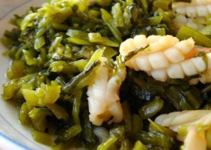 雪菜炒鱿鱼的做法