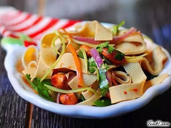 凉拌豆腐皮的做法