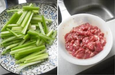 西芹黑椒炒牛柳步骤