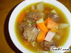 萝卜、葫萝卜、土豆块涮牛肉丸子的做法