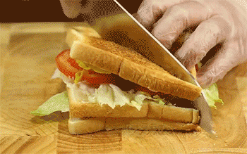 【总汇三明治】切三角块