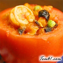 番茄鲜虾海参盅的做法