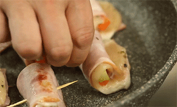 【培根鸡肉卷】煎鸡肉卷
