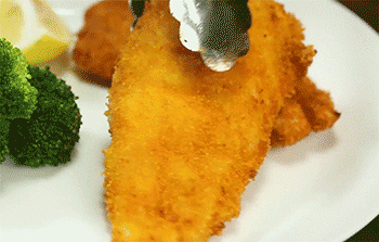 【香炸鱼排】鱼肉装盘