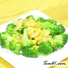 西兰花炒虾仁的做法