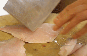 【浇汁桂鱼】鱼切片