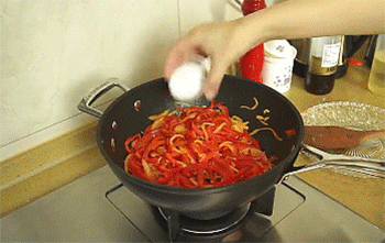 【糖醋甜椒】放白糖