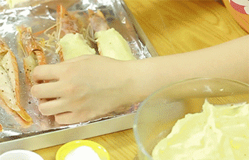 【芝士焗红虾】土豆泥填虾