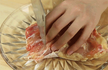 【照烧鸡腿】划开