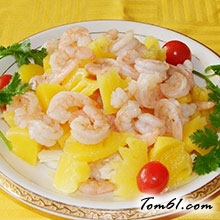 菠萝炒虾仁的做法