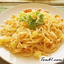 奶油虾仁意面的做法