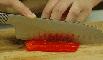 【香菇酿肉】切红椒