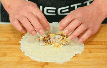 【韭黄四喜春卷】裹春卷