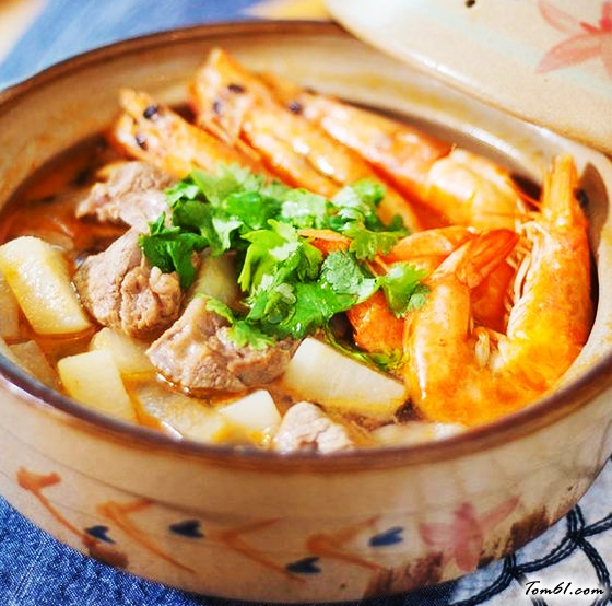 鲜虾羊肉砂锅的做法