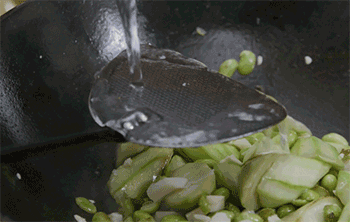 【丝瓜扁尖炒毛豆】加清水