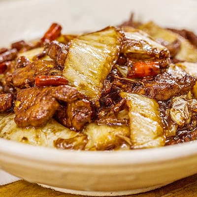 【醋溜白菜里脊肉】成品图