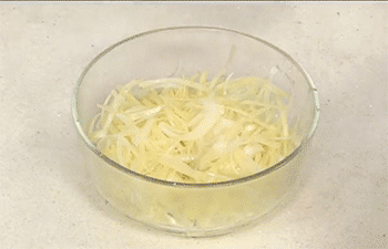 【洋葱土豆饼】加入少许盐
